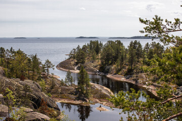Ladoga lake. Ladoga skerries. Landscape.