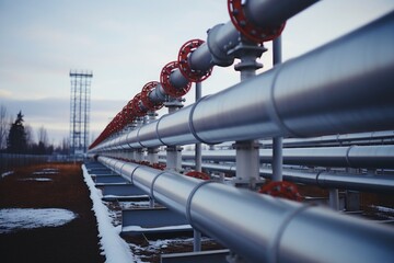 Naklejka premium Pipeline and pipe rack of petroleum