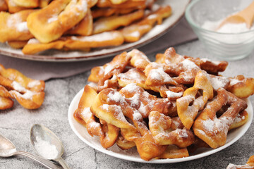 Angel wings, traditional sweet crisp pastry