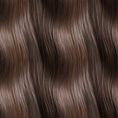 Naklejka premium Wavy brown hair seamless background