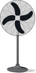 Vector of electric fan. Electric stand fan ventilation. Vector illustration. 