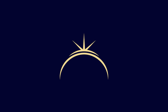 Earth logo design with rising sun combination