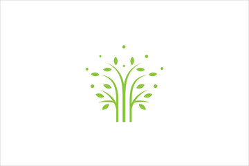 Green tree logo design element
