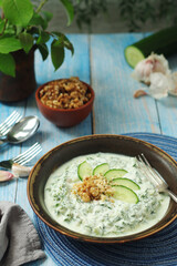 A traditional dish of Bulgarian cuisine - Snezhanka salad