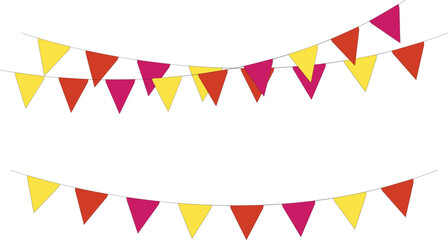 party birthday garland or carnival festive bunting decor hanging in rope string festoon
