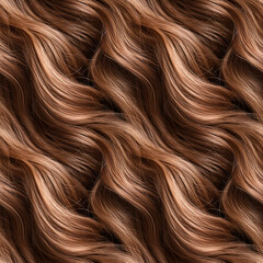 Fototapeta premium Wavy curly brown hair seamless background