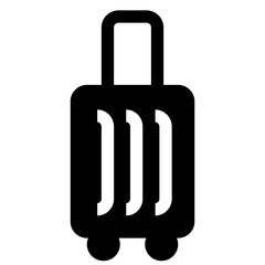 旅行、スーツケースを表す塗りつぶしスタイルのアイコン