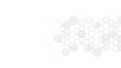 Vector illustration of hexagons pattern. Geometric abstract background with simple hexagonal elements. Creative idea for medical, technology or science design