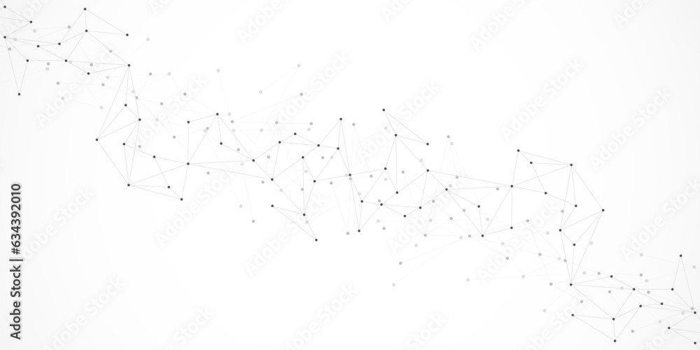 Poster vector illustration of minimalistic design with connecting the dots and lines. abstract geometric ba