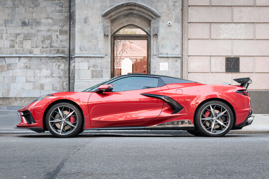 NEW YORK, USA-AUGUST 5, 2023: Chevrolet Corvette (C8)