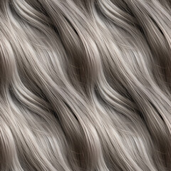 Naklejka premium Wavy gray hair seamless background