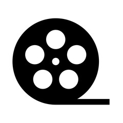 映像、リール、フィルムを表す塗りつぶしスタイルのアイコン