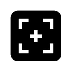 写真、フォーカスを表す塗りつぶしスタイルのアイコン