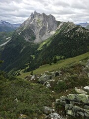 Vue depuis le rocher de Villeneuve, Parc national de la Vanoise, Alpes du Nord, Tarentaise, Savoie, France.