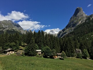 La Grande Casse depuis le hameau de Chollière. Pralognan la Vanoise, Parc national de la Vanoise, Alpes du Nord, Tarentaise, Savoie, France.