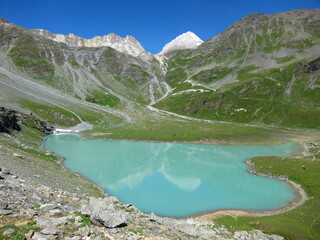 Lac Blanc - Peclet Polset. Pralognan la Vanoise, Parc national de la Vanoise, Alpes du Nord, Tarentaise, Savoie, France.