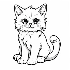 Obraz premium Coloring Page for Kids,Linear flat vector collection isolated on white background,simple thick lines kids or children cartoon coloring book pages