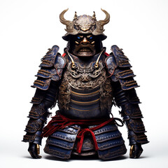 Fototapeta premium Ancient Japanese samurai's head and body armor. Use scary character masks to scare enemies.
