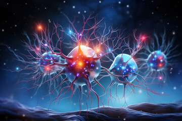 Neuroplasticity concept, featuring glowing brains interconnected with abstract wiring. Brain's incredible ability to reorganize itself by forming new neural connections throughout life.