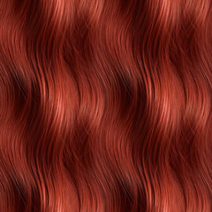 Naklejka premium Wavy red hair seamless background