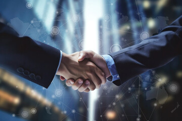 Global business, business handshake scene