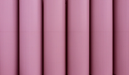 Barbie pink Industrial storage or silo tanks in a row with copy space above