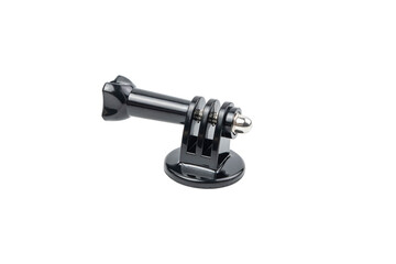 Action camera mount closeup isolated on white