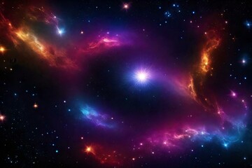 Fototapeta na wymiar A cosmic-themed background wallpaper with galaxies, stars, and nebulae, creating a visually captivating backdrop for your YouTube content