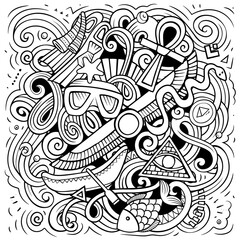 Egypt cartoon doodle funny illustration