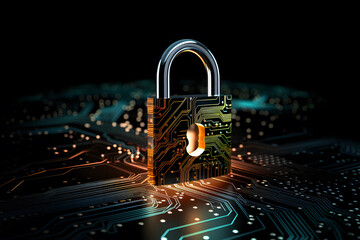 Internet security and data prevention Technology security concept ai generated