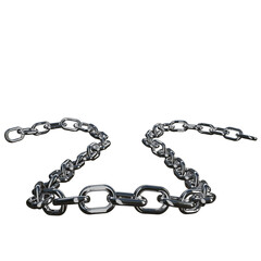 Obraz premium Realistic 3D Vector of a Sturdy Metal Chain with Stainless Rings, Rendered in Chrome or Steel, Isolated on a Png Transparent Background