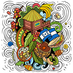 Honduras cartoon doodle funny illustration