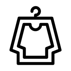 Simple Hanging Clothes Icon with Line Style Pictogram Isolated on White Background. SVG Vector
