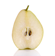 Sliced fresh  pear fruit isolated on the white background