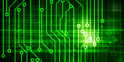 2d illustration Abstract futuristic electronic circuit technology background
