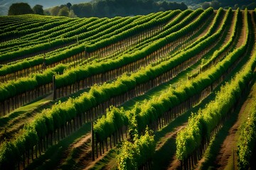 A picturesque vineyard with rows of grapevines