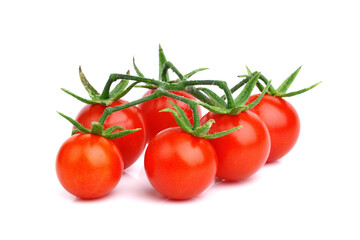 Cherry tomatoes isolated over white background