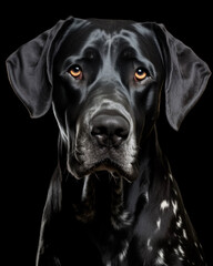 Generated photorealistic image of a black Great Dane