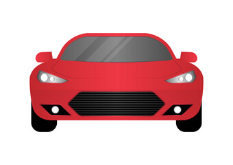 Racing Car or Sports Car or Super Car Front View. Vector Illustration.