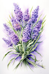 Naklejka premium flower bouquet watercolor art painting design on white background. flowers bouquet wedding inviatioa card design.