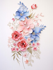 flowers bouquet watercolor art design. generative AI