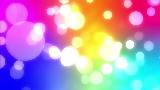玉ボケが光るパーティクル（虹）　背景素材　ループ