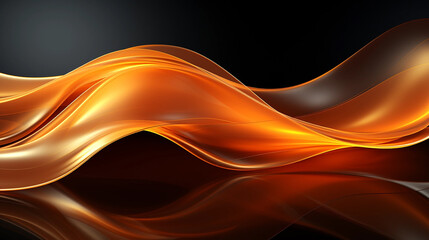 AI generative modern gold light wave curve abstract for background presentation and wallpaper