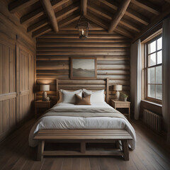 Fototapeta na wymiar interior of bedroom, generative ai