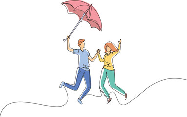 girl and boy with umbrella vector design 
