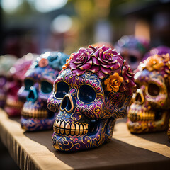 Fototapeta premium skull, mexican skull, day of the dead, skeleton head