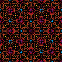 Geometric ornament in ethnic style.Seamless pattern with abstract  shapes.Repeat design for fashion, textile design,  on wall paper, wrapping paper, fabrics and home decor.