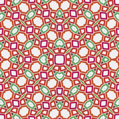 Geometric ornament in ethnic style.Seamless pattern with abstract  shapes.Repeat design for fashion, textile design,  on wall paper, wrapping paper, fabrics and home decor.
