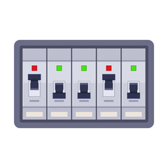 Drawing of safety switch button for machine. Switch vector illustration. Technology, electricity concept