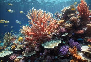 Naklejka na ściany i meble Close up of a coral reef under the sea